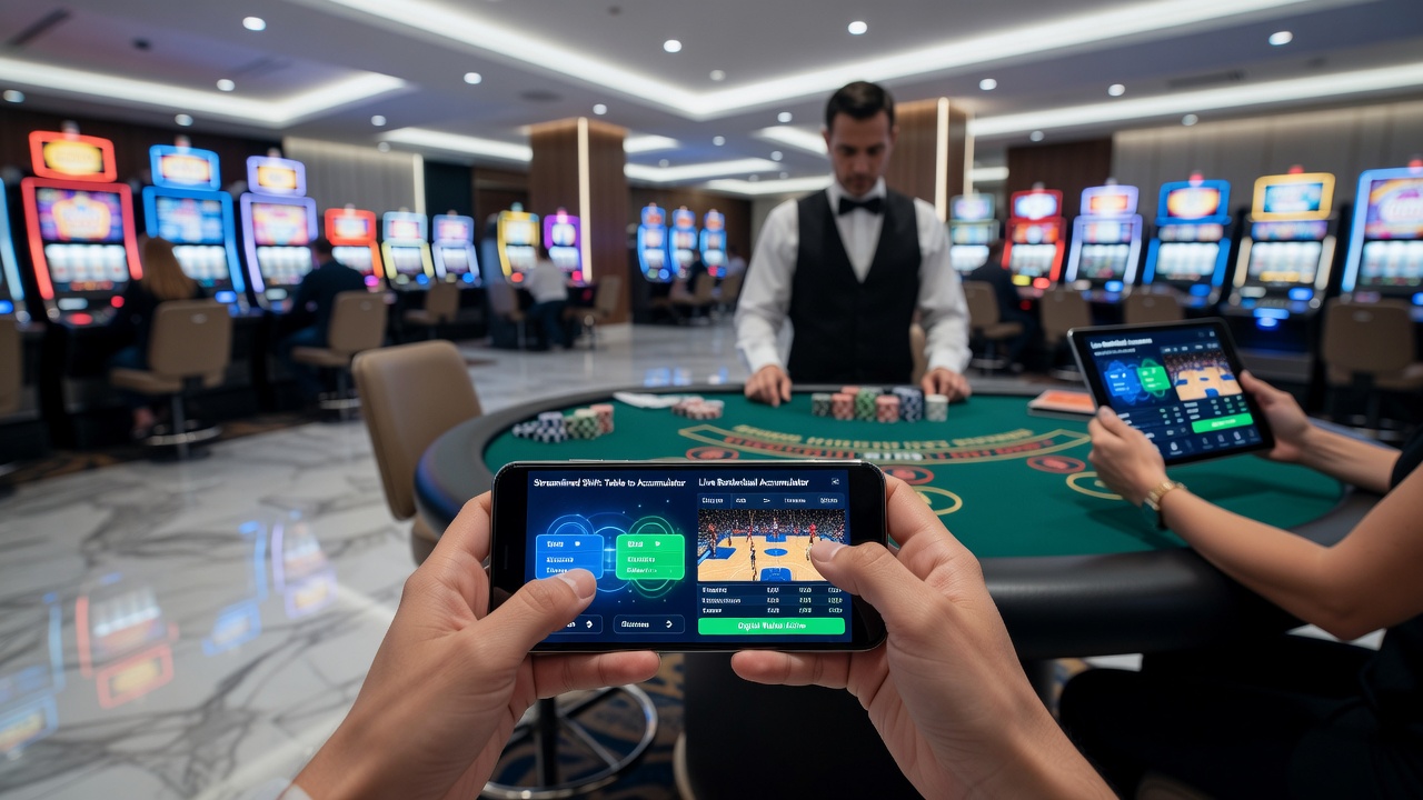 Digitale portemonnee in gebruik op mobiel apparaat voor casinospellen en sportweddenschappen