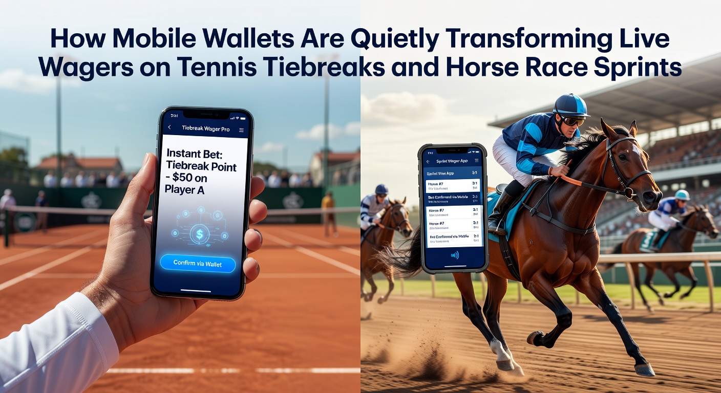 Mobiele portemonnee in gebruik tijdens live tennisweddenschap