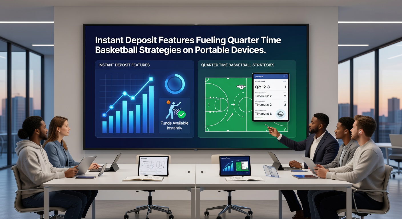 Gebruiker die live basketbalstrategieën aanpast op een tablet met instant deposit functionaliteit