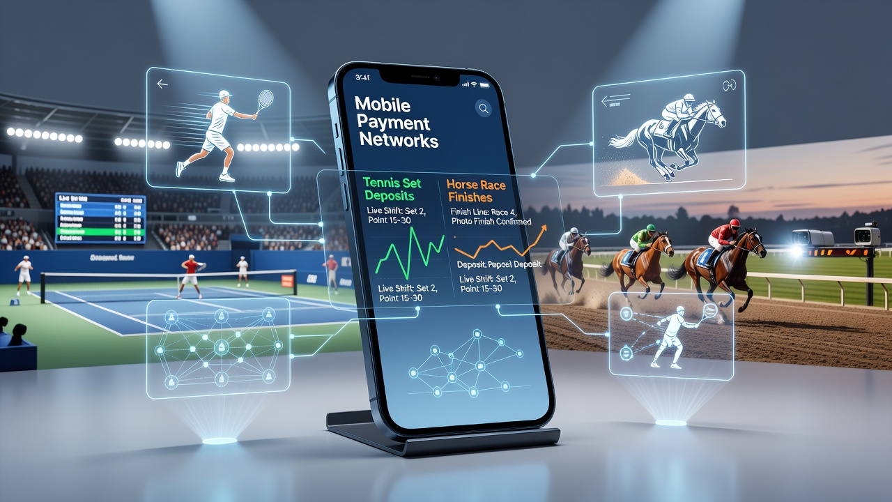 Synchronisatie van mobiele betalingen met paardenrace finishes en tennis live shifts